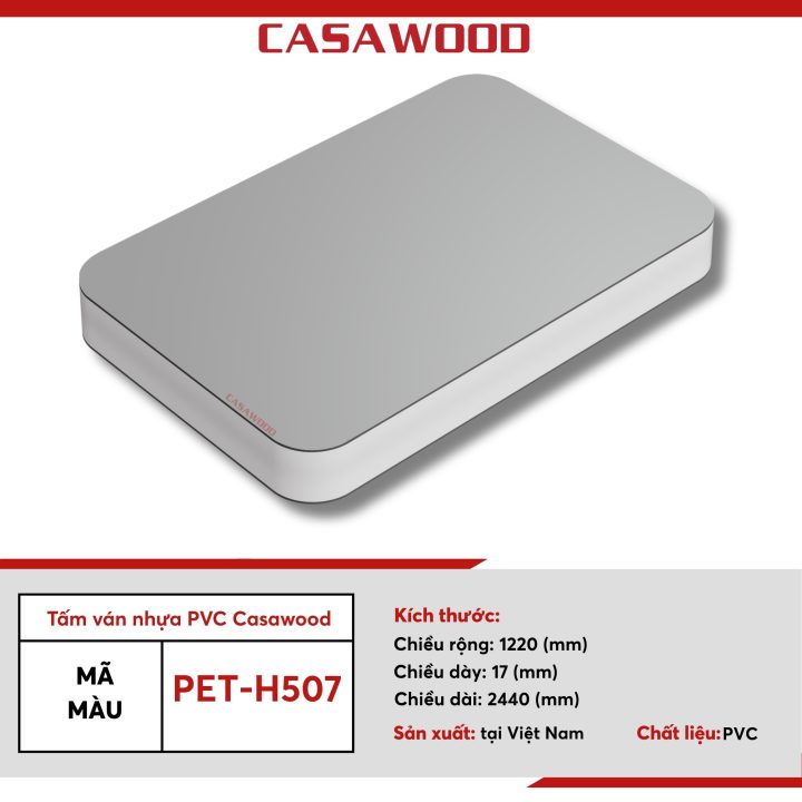 Tấm ván nhựa PVC Casawood màu PET-H507