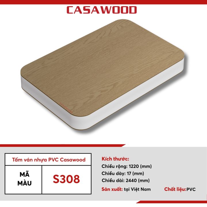 Tấm ván nhựa PVC Casawood màu S308