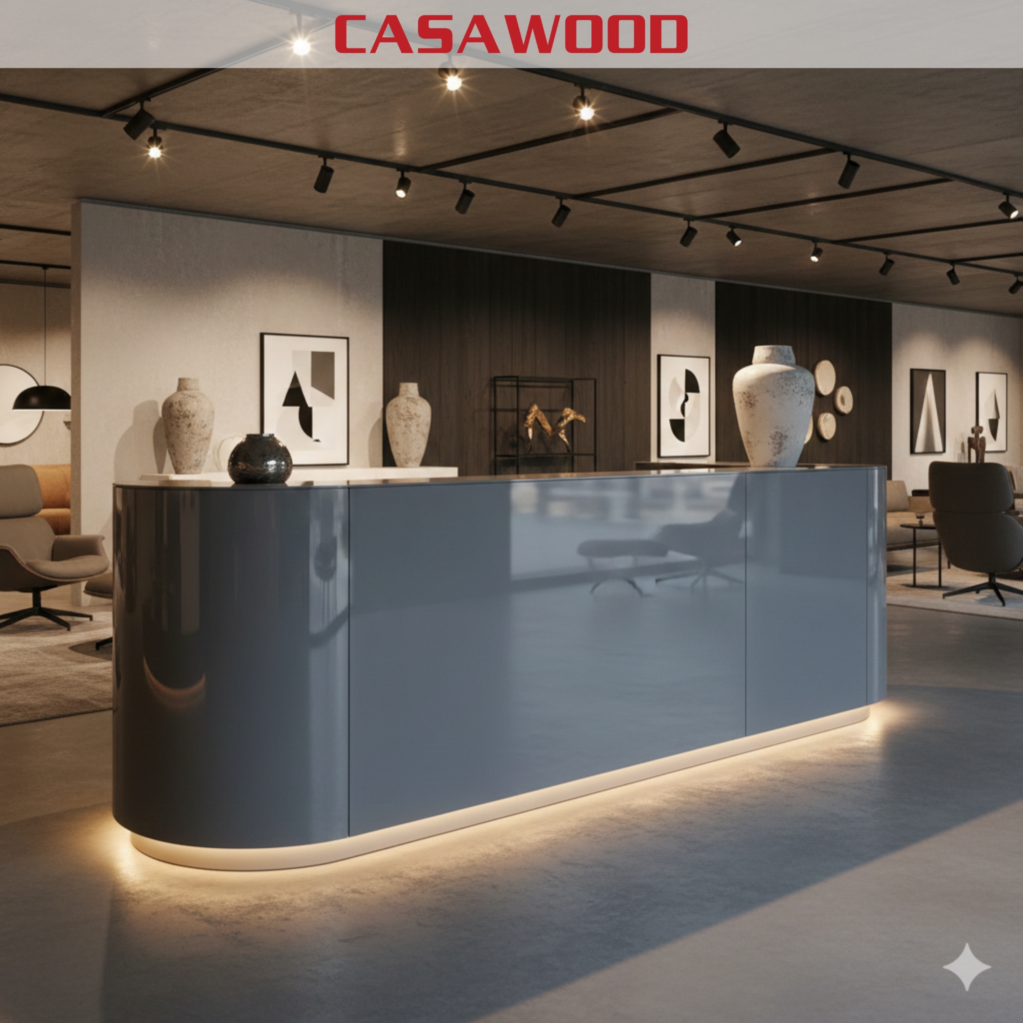 Công trình thực tế quầy lễ tân Casawood