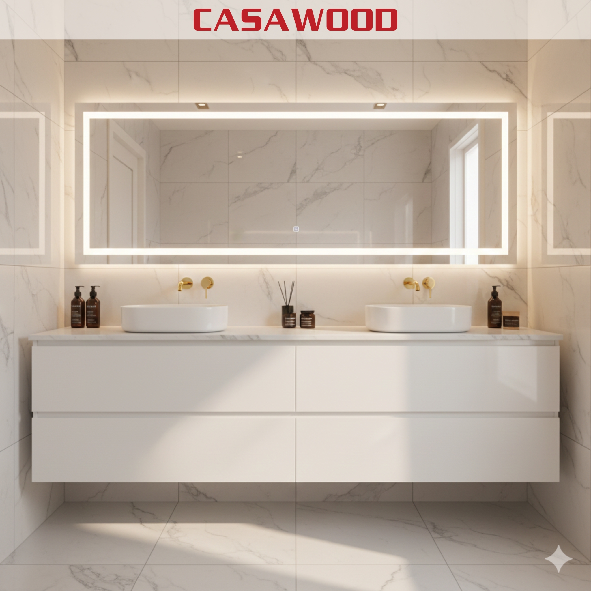 Công trình thực tế tủ lavabo Casawood