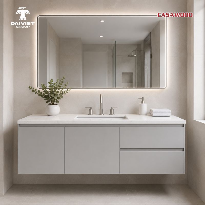 Tủ lavabo nhựa chống ẩm tốt, phù hợp môi trường phòng tắm