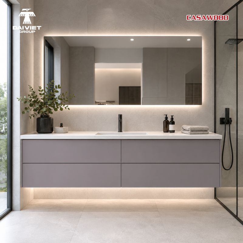 Tủ lavabo nhựa tối giản, dễ ứng dụng