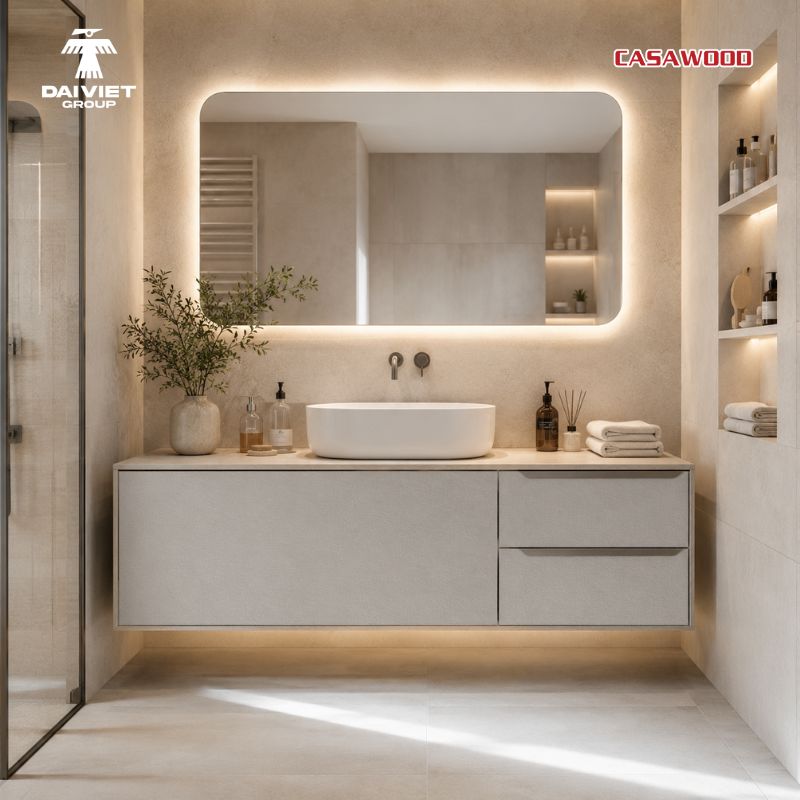 Các mẫu tủ lavabo nhựa đa dạng mẫu mã, dễ phối nội thất