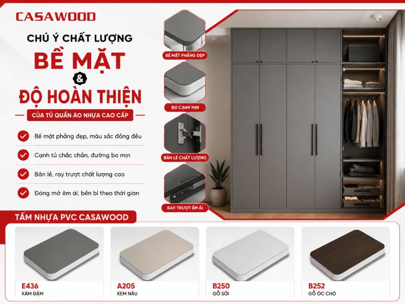 Chú ý chất lượng bề mặt và độ hoàn thiện của tủ