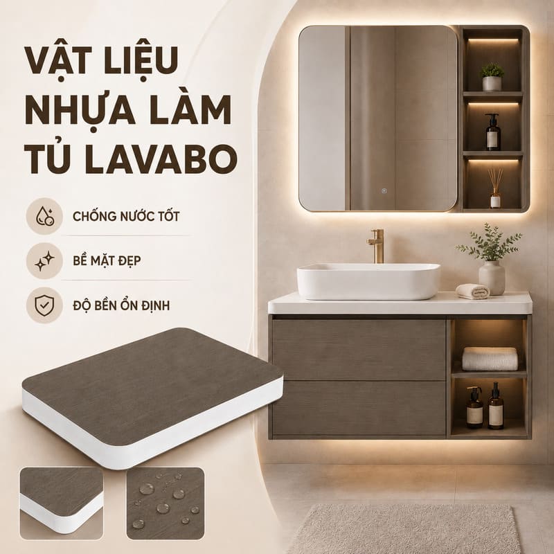 Vật liệu nhựa làm tủ lavabo